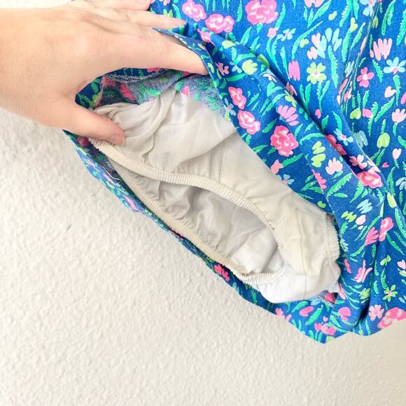 Vintage Seawaves Blue & Pink Floral Swimsuit Romper Size 8 - Picture 5 of 9